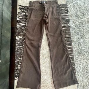 Rampage Fringe Cowboy Suede pants